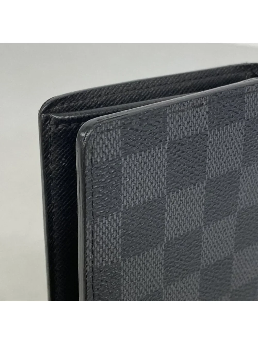 Louis Vuitton Wallet Damier Graphite Portefeuille Brazza Black Gray Vintage